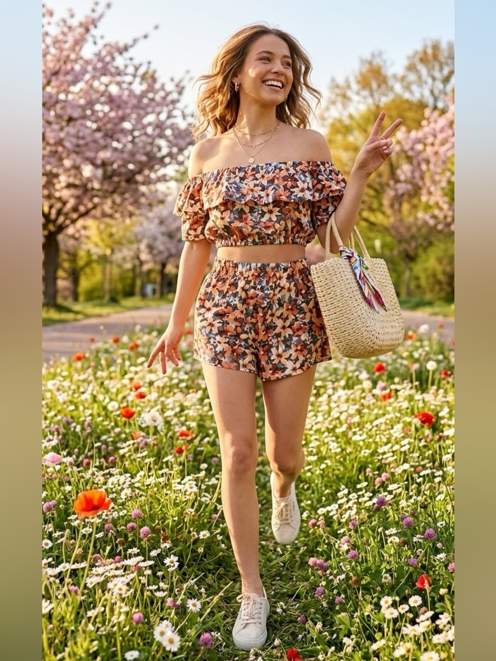 Floral Two-Piece Set --Women's Small